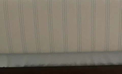 Sage-striped cream woven fabric swatch